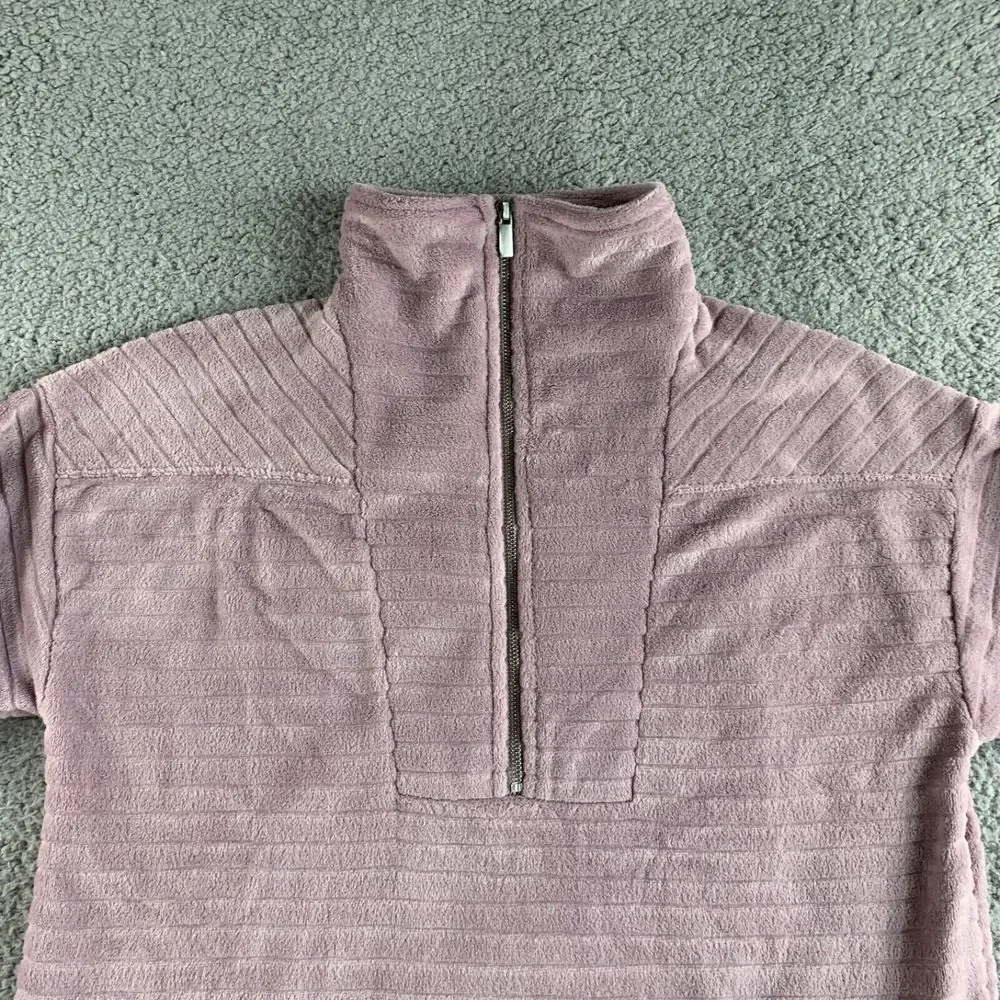 NEW Soft Surroundings Sweater Womens Medium Purple Fleece Over The Moon Pullover